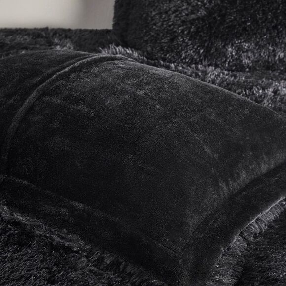 Intelligent Design - Malea Shaggy Faux-Fur Duvet Cover Sets - Black - Picture 2 of 10